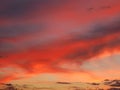 Sunset red clouds sunset reflection sunlight Royalty Free Stock Photo