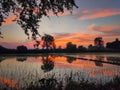 After sunset Red clouds sky wallpaper Royalty Free Stock Photo