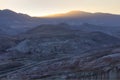 Sunset in the red mountains of Azerbaijan Royalty Free Stock Photo