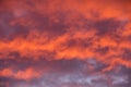 Sunset red sky with clouds horizontal background Royalty Free Stock Photo