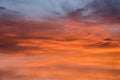 Sunset red sky with clouds horizontal background Royalty Free Stock Photo