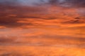 Sunset red sky with clouds horizontal background Royalty Free Stock Photo