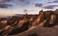 Sunset in the Red valley of Cappadocia Royalty Free Stock Photo