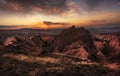 Sunset in the Red valley of Cappadocia Royalty Free Stock Photo