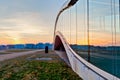 Sunset reflected from a modern office building