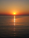 Sunset reflected in the sea Royalty Free Stock Photo