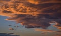 Detailed sunset sky through the sweeping clouds