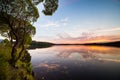 Sunset reflection at lakeside Royalty Free Stock Photo