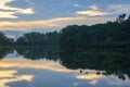 Sunrise reflection, Sierpe, Costa rica Royalty Free Stock Photo