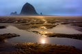 Sunset Reflection on Tide Pools at Low Tide Royalty Free Stock Photo