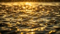 Sunset reflection on wet sand creates abstract golden wave pattern generated by AI Royalty Free Stock Photo