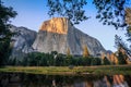 Sunset Reflections on El Capitan and the Merced River, Yosemite National Park, California Royalty Free Stock Photo