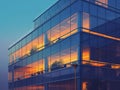 Sunset Reflections on Modern Office Building Royalty Free Stock Photo