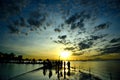 Sunset Reflections at Pier MauÃ¡, Rio de Janeiro Royalty Free Stock Photo