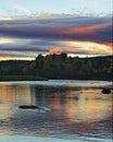 Sunset reflections in the River Spey