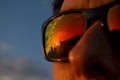 Sunset relfect in sunglasses Royalty Free Stock Photo