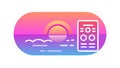 Sunset Remote Control Interface for Smart Home Comfort, vector design Generative AI Royalty Free Stock Photo