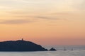 Sunset Revellata peninsula Corsica Royalty Free Stock Photo