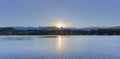 Sunset at Rhino Peak over Lake Naverone Royalty Free Stock Photo