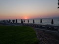 sunset Rhodes beach Royalty Free Stock Photo