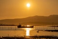 Sunset on the Ria of Arousa Royalty Free Stock Photo