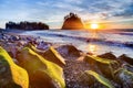 Sunset at Rialto beach Royalty Free Stock Photo