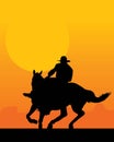 Sunset Rider Royalty Free Stock Photo