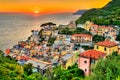 Sunset at Riomaggiore - Cinque Terre, Italy Royalty Free Stock Photo