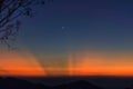 Sunset and rising moon over mounatins by minca in Colombia Royalty Free Stock Photo