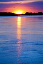 Sunset on river Royalty Free Stock Photo