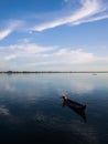 Sunset at river Ayeyarwady near Mandalay Royalty Free Stock Photo