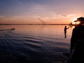 Sunset at river Ayeyarwady near Mandalay