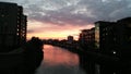 Sunset on the River Irwell Royalty Free Stock Photo