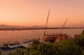 Sunset on the river Nile in Egypt