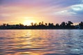 Sunset on the river, Nile, Egypt Royalty Free Stock Photo