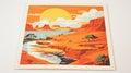 Vintage Grand Canyon National Park Beach Postcard - 1970s Color Blocking Royalty Free Stock Photo