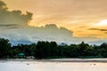 Sunset on the river ping in Thailand Royalty Free Stock Photo