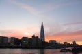 Sunset river Thames central london, the shard