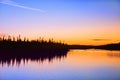 Sunset on the river Umba. Kola Peninsula Royalty Free Stock Photo