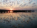 Sunset on the river Yuzhny Bug,Ukraine Royalty Free Stock Photo