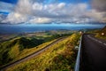 Sunset road on beautiful background