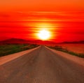 Sunset road Royalty Free Stock Photo