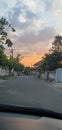 Sunset Road in some where Road Asian City