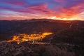 Sunset in Robledo de Chavela west mountain range of Madrid, Spain. Royalty Free Stock Photo