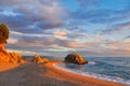 Sunset at Roca Grossa Calella Royalty Free Stock Photo