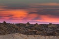 Sunset and rocks in the Atacama desert Royalty Free Stock Photo
