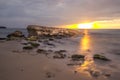 Sunset on the rocks Royalty Free Stock Photo