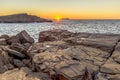 Sunset and rocks Royalty Free Stock Photo