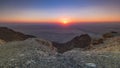 Sunset with rocks timelapse. Jebel Hafeet is a mountain located primarily in the environs of Al Ain Royalty Free Stock Photo