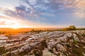 Sunset on the rocky granite mountain Royalty Free Stock Photo